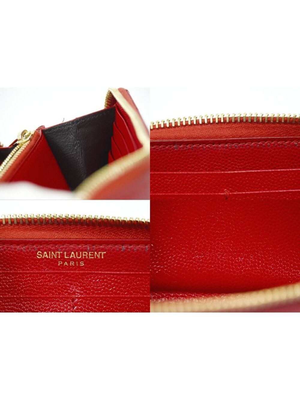 Saint Laurent YSL Cassandra Stitch Leather Zip Around Wallet - Picture 9 of 9